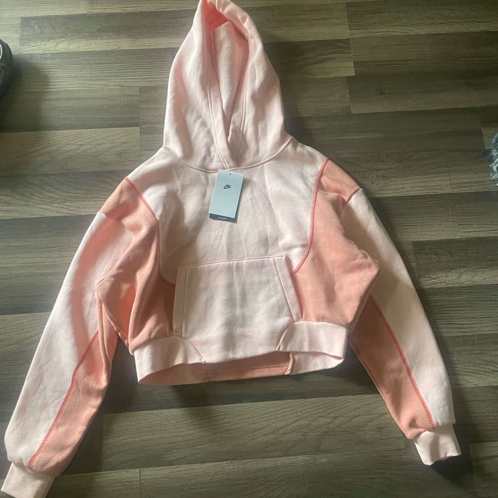 Nike Pink and Peach Women's crop Sweater